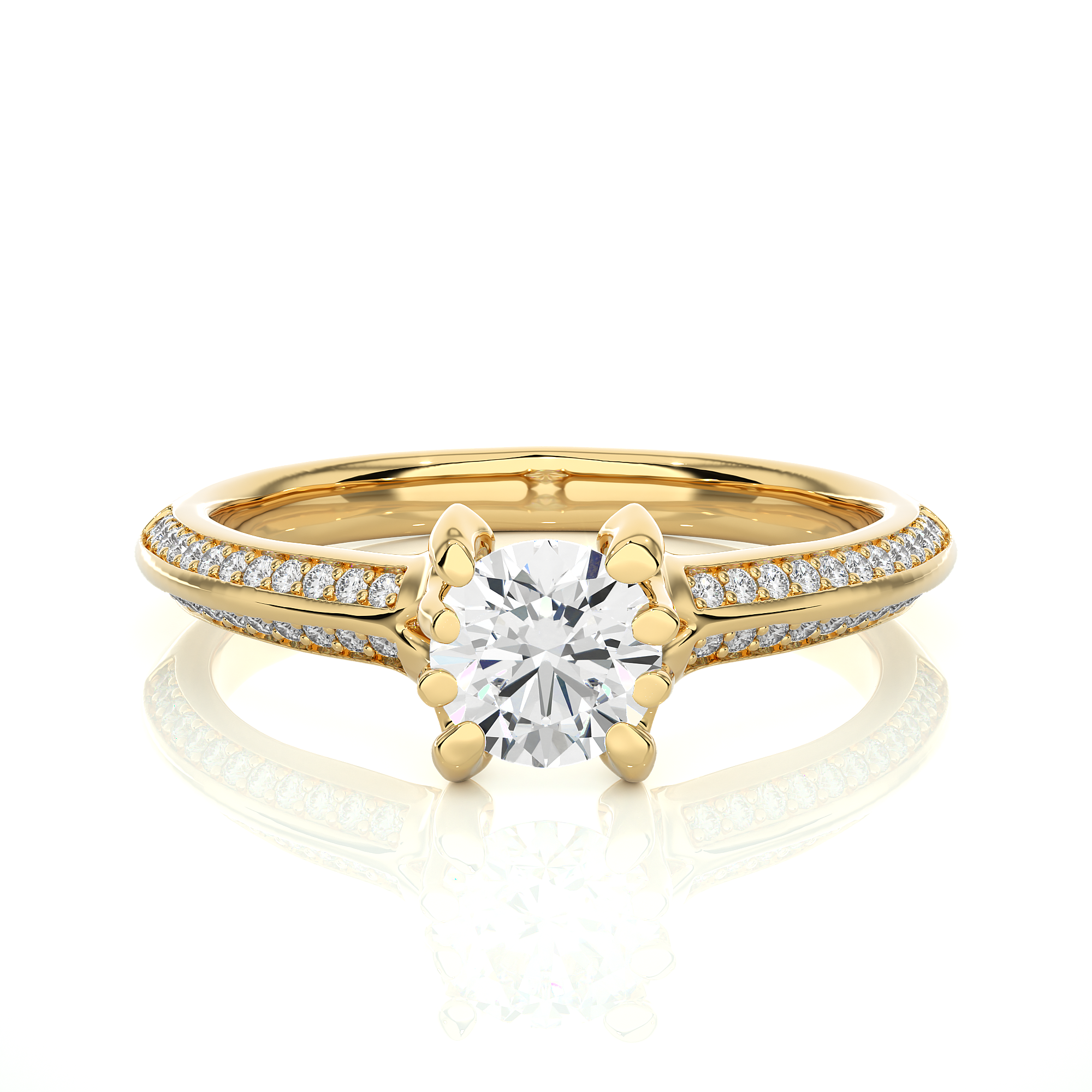0.86 Carat G Color VS1 Clarity Diamond Studded Natural Diamond Ring.